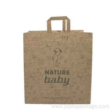 Customised Handle Brown Kraft Paper Bags Printing Logo